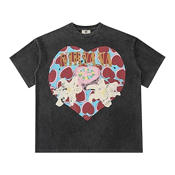 一点のみ【新品】 NIRVANA ハートTシャツ M タイ購入 Amazon.co.jp: ニルヴァーナ Tシャツ カジュアル ロック 2024年